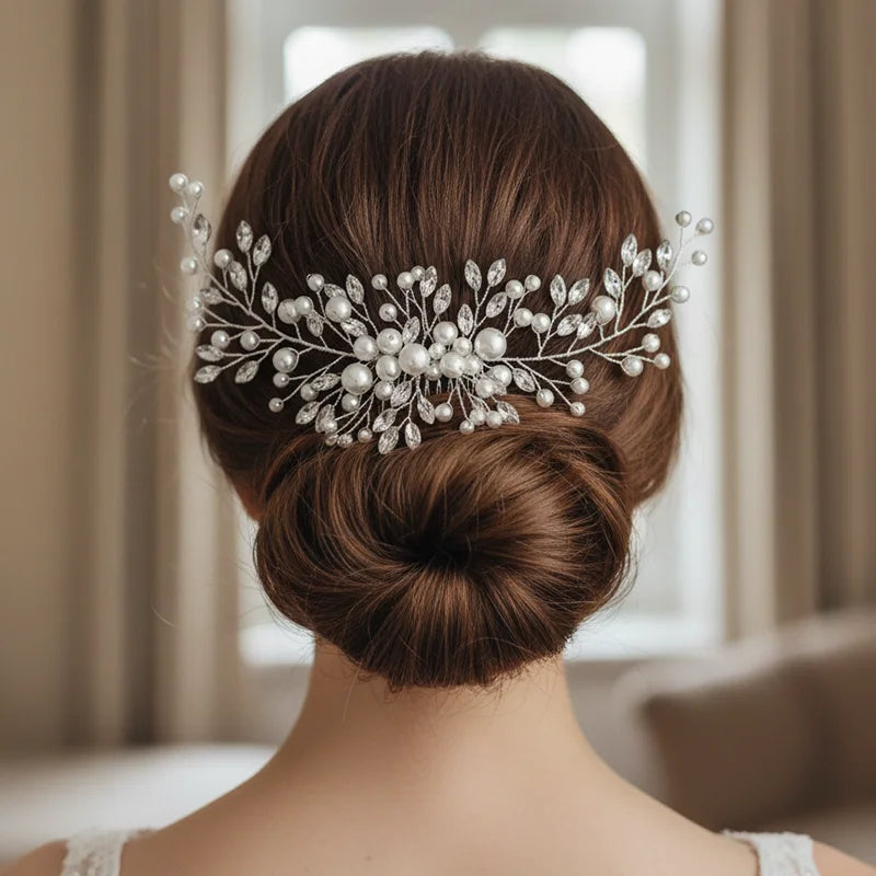 Peigne à Cheveux Mariage Perles et Cristaux – Élégance Romantique