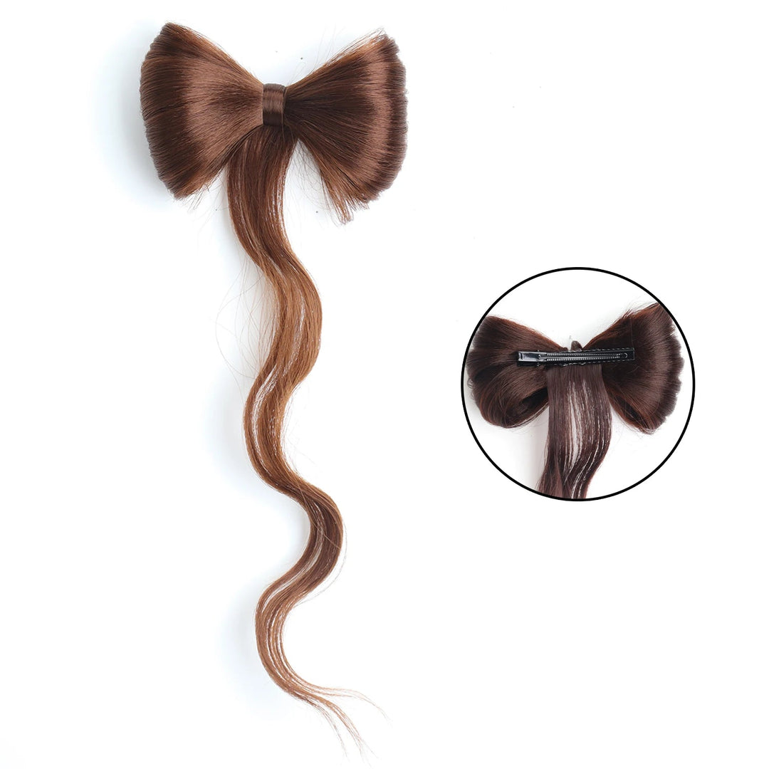 Postiche Cheveux Papillon Nœud - Extension Mèches Ondulées
