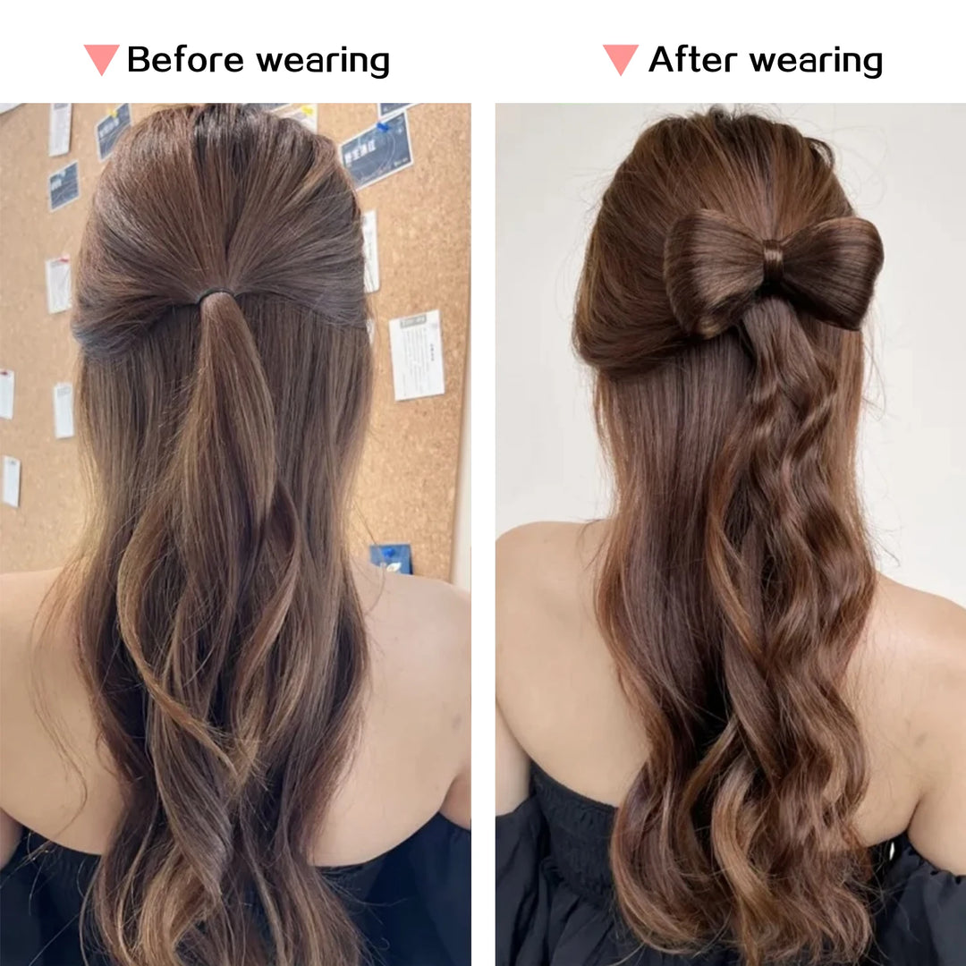 Postiche Cheveux Papillon Nœud - Extension Mèches Ondulées