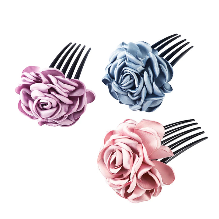 Peigne à Cheveux Rose en Tissu - Élégant