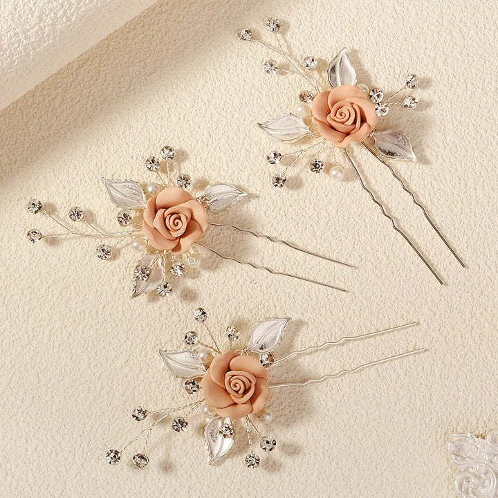 Épingles à Cheveux Décoratifs pour Mariage – Lot de 3