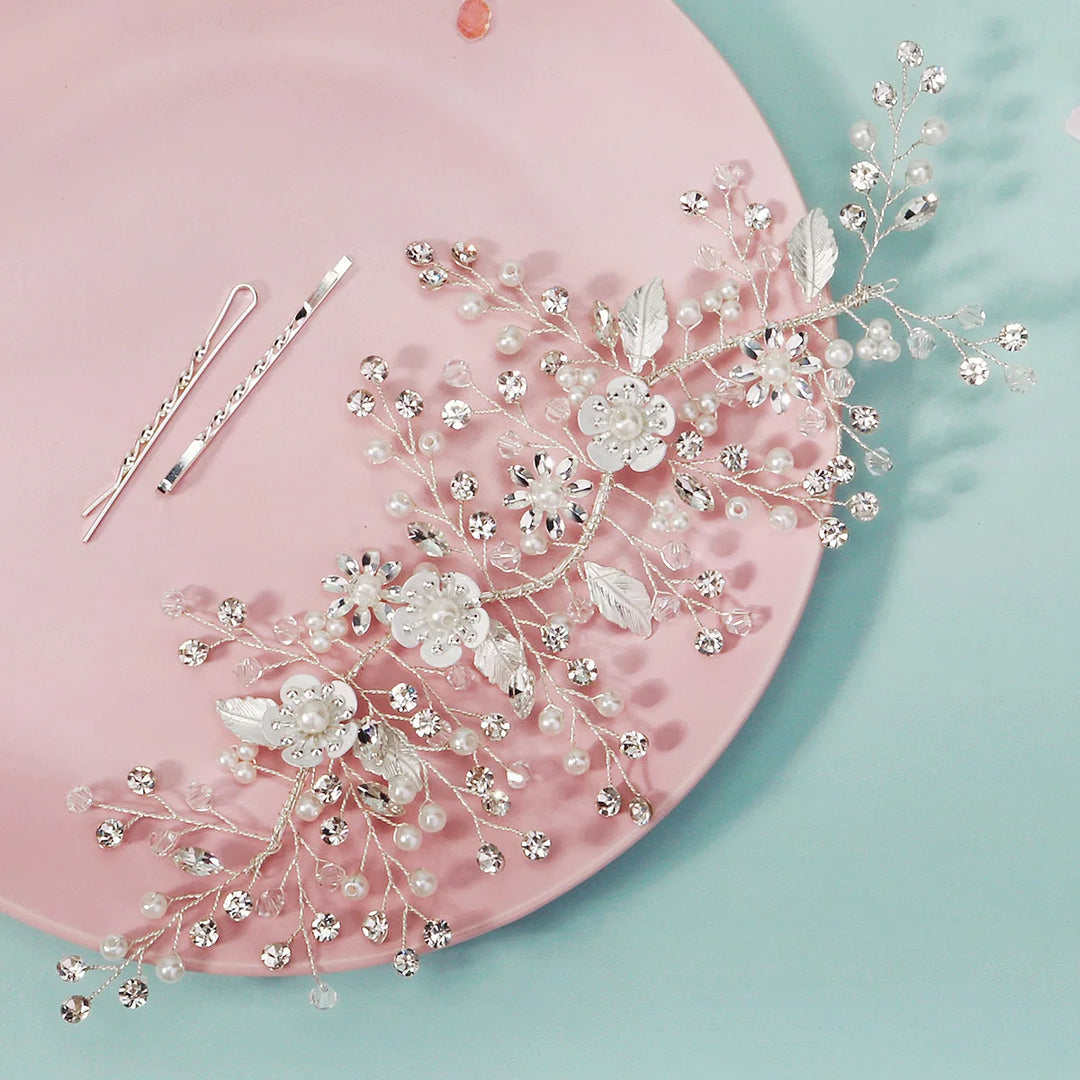 Épingle à Cheveux Mariage avec Perles et Cristaux