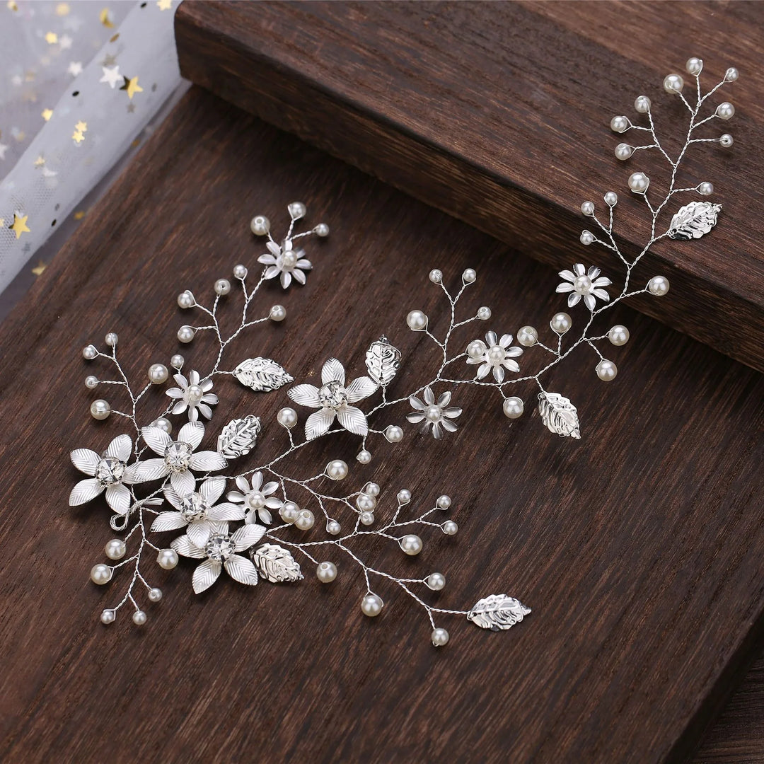 Épingle à cheveux fantaisie fleurs et perles