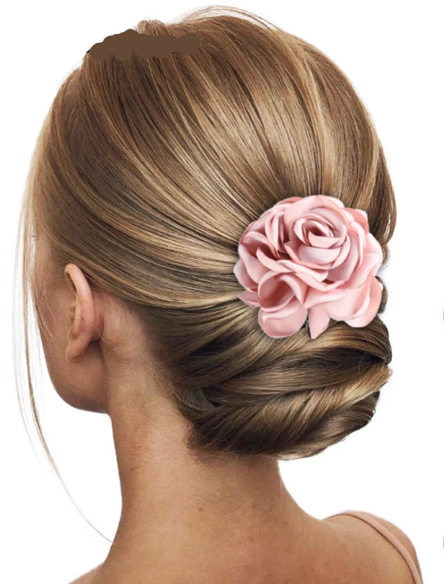 Peigne à Cheveux Rose en Tissu - Élégant