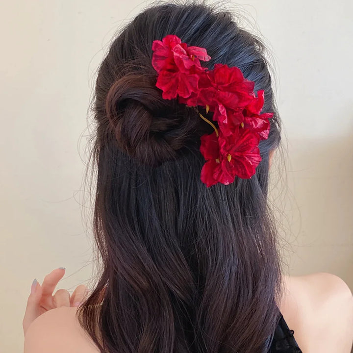 Épingle à cheveux à fleurs style bohème