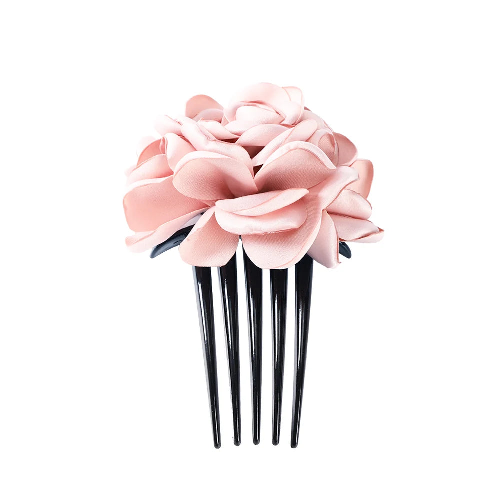 Peigne à Cheveux Rose en Tissu rose 