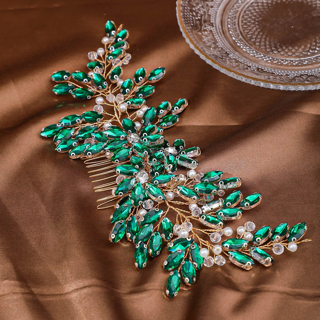 Peigne à Cheveux pour Mariage avec Strass – Accessoire Floral Élégant pour Chignon