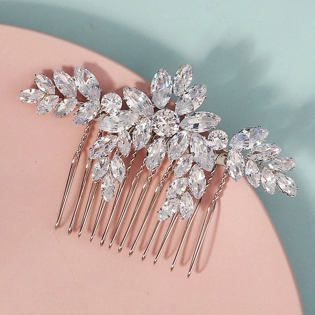 Peigne à Cheveux Cristal pour Chignon de Mariée