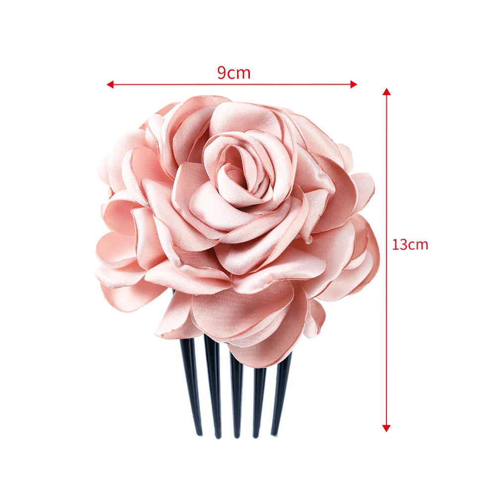Peigne à Cheveux Rose en Tissu - Élégant