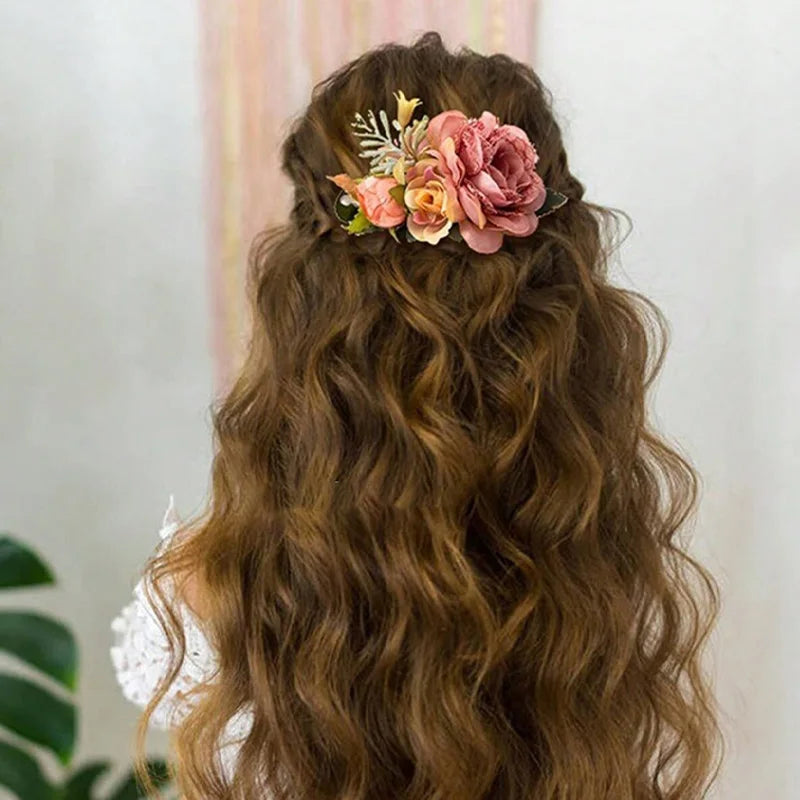 Peigne à Cheveux Fleurs pour Mariage Champêtre