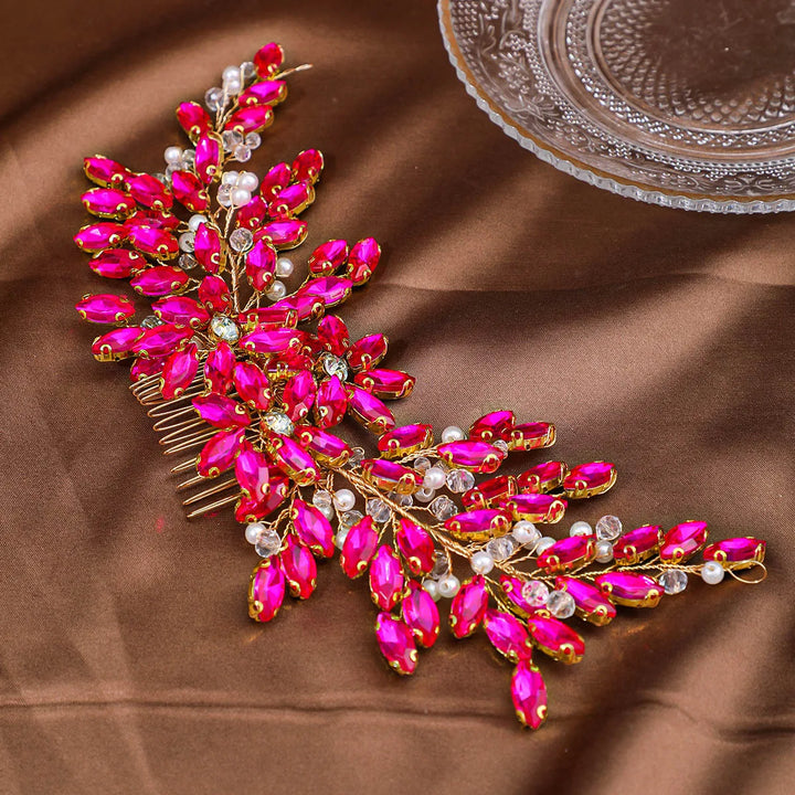 Peigne à Cheveux pour Mariage avec Strass – Accessoire Floral Élégant pour Chignon