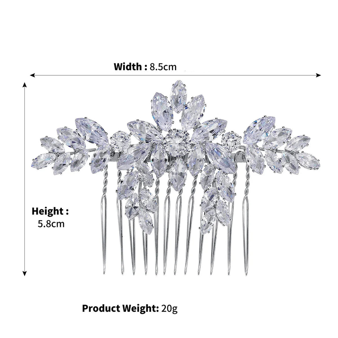 Peigne à Cheveux Cristal pour Chignon de Mariée