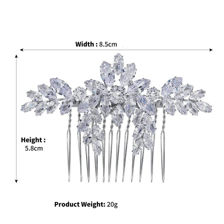 Peigne à Cheveux Cristal pour Chignon de Mariée