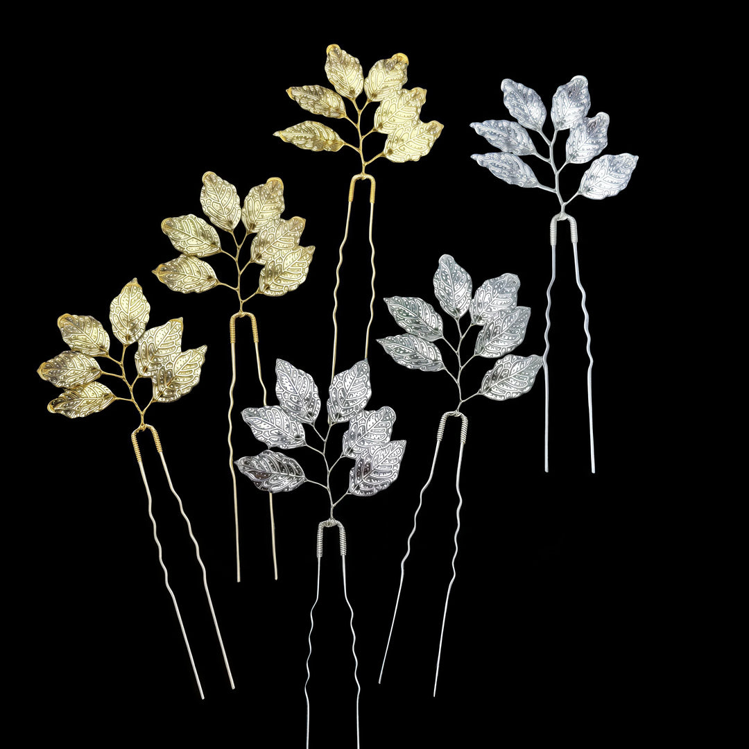 Épingle à cheveux feuille pour mariage bohème
