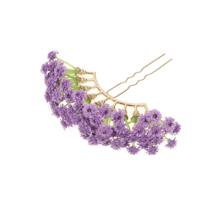 Épingle à cheveux fleurs marguerite violet bohème chic