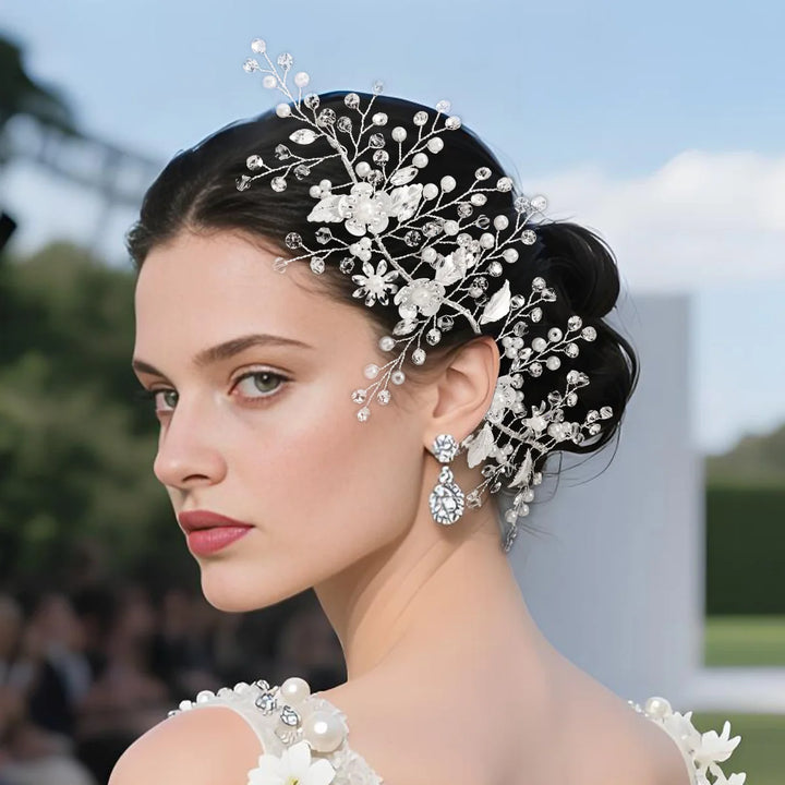 Épingle à Cheveux Mariage avec Perles et Cristaux