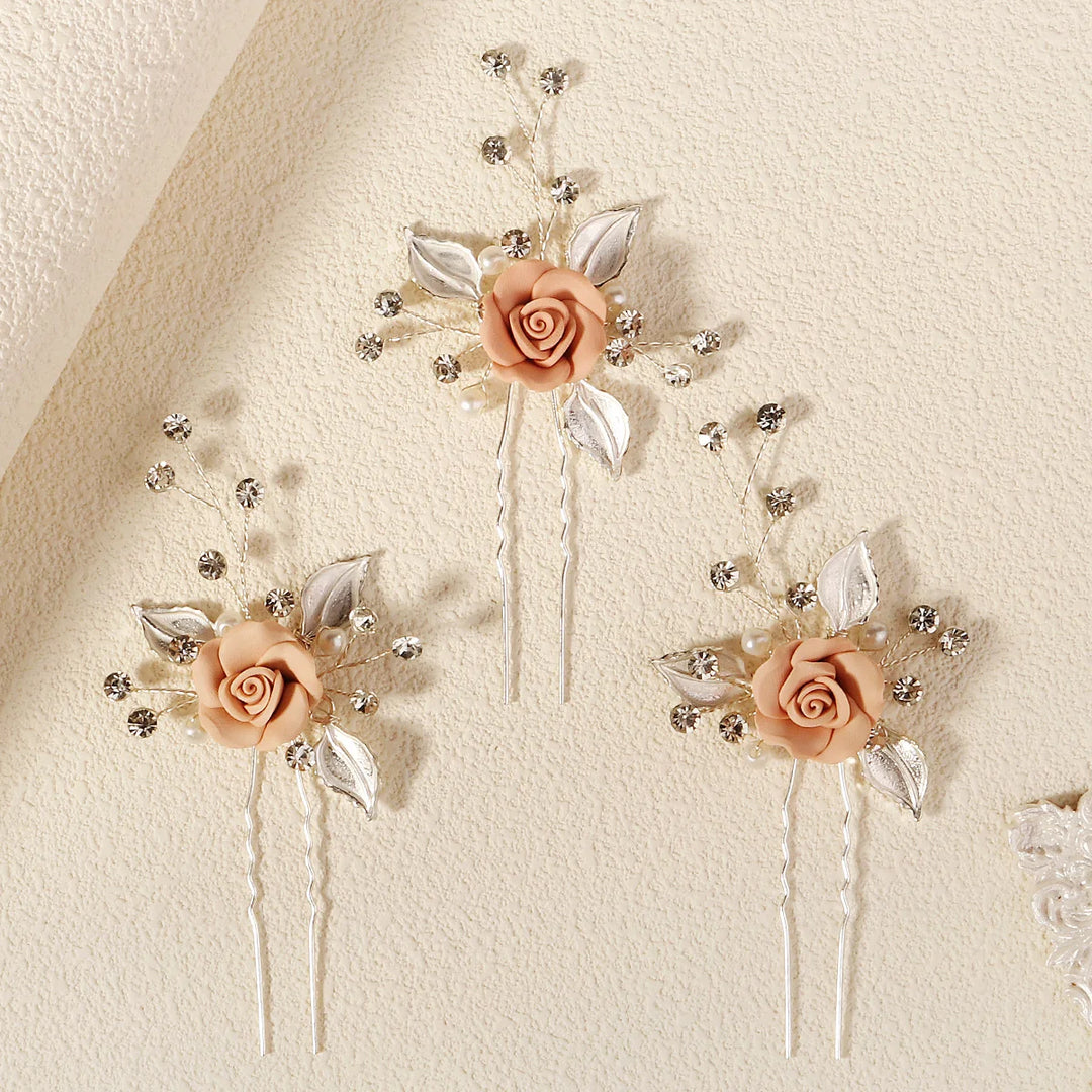 Épingles à Cheveux Décoratifs pour Mariage – Lot de 3