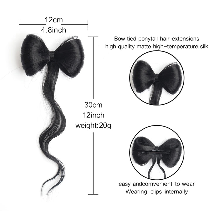 Postiche Cheveux Papillon Nœud - Extension Mèches Ondulées