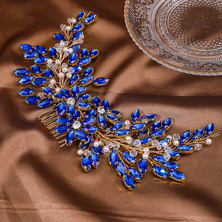 Peigne à Cheveux pour Mariage avec Strass – Accessoire Floral Élégant pour Chignon
