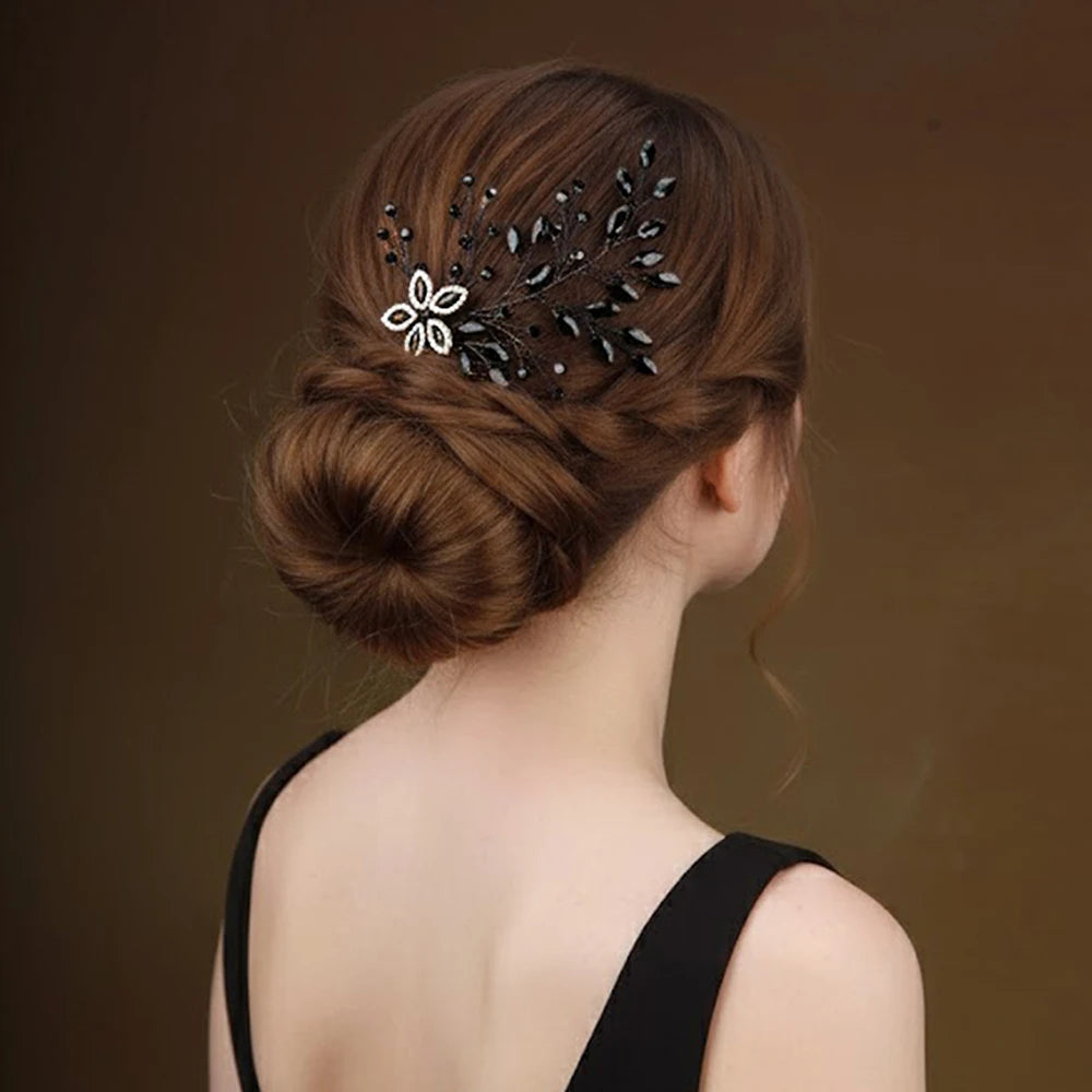 Peigne à cheveux noir chic pour cérémonie