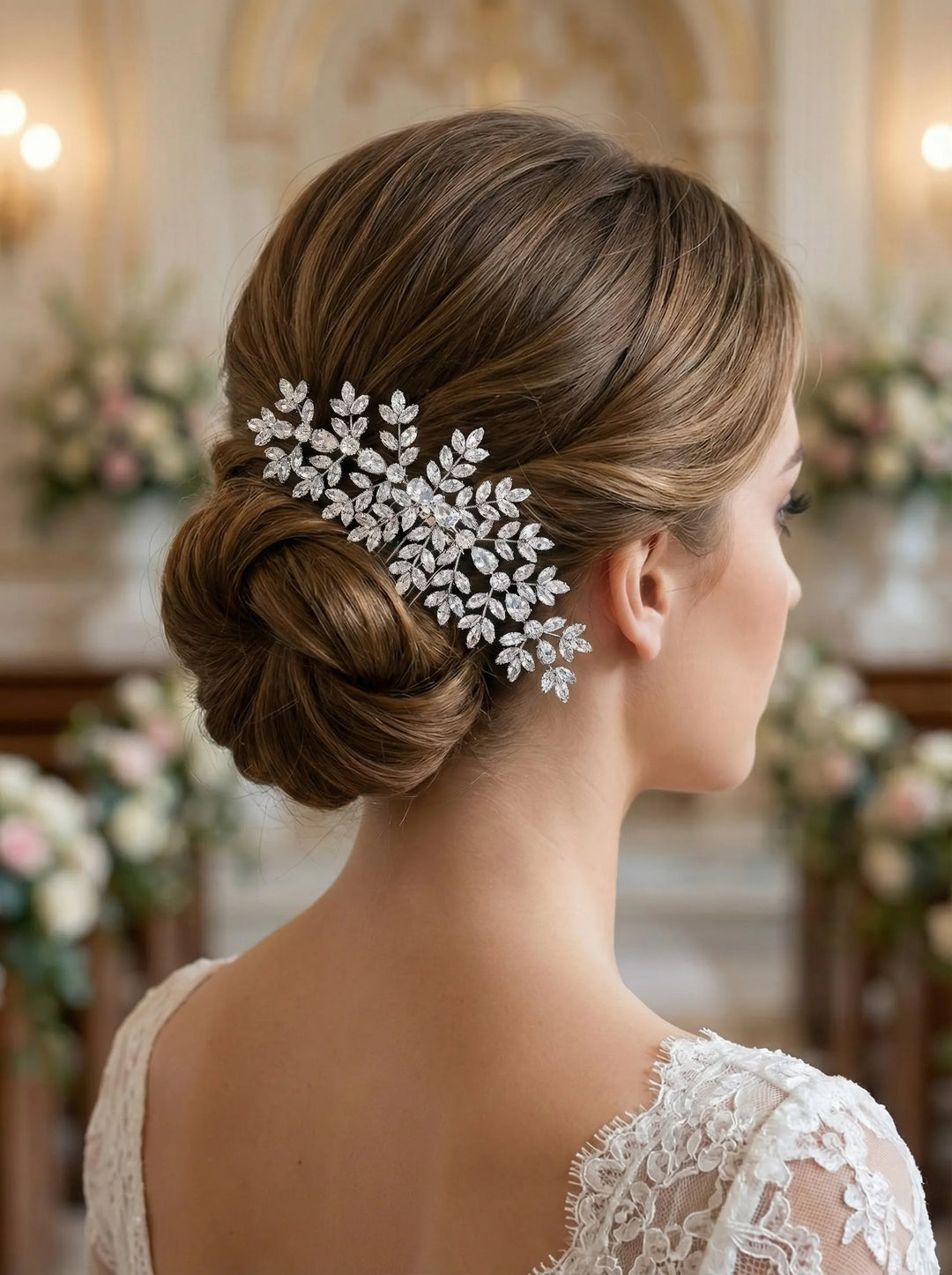 Grand Peigne à Cheveux pour Chignon de Mariage
