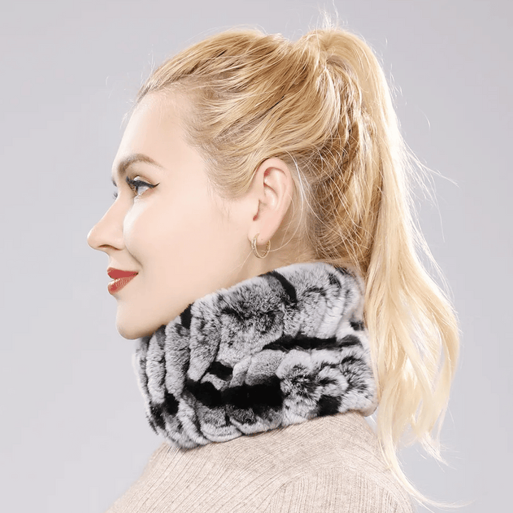 Bandeau Fourrure Naturelle Gris pour Femme | Frossia