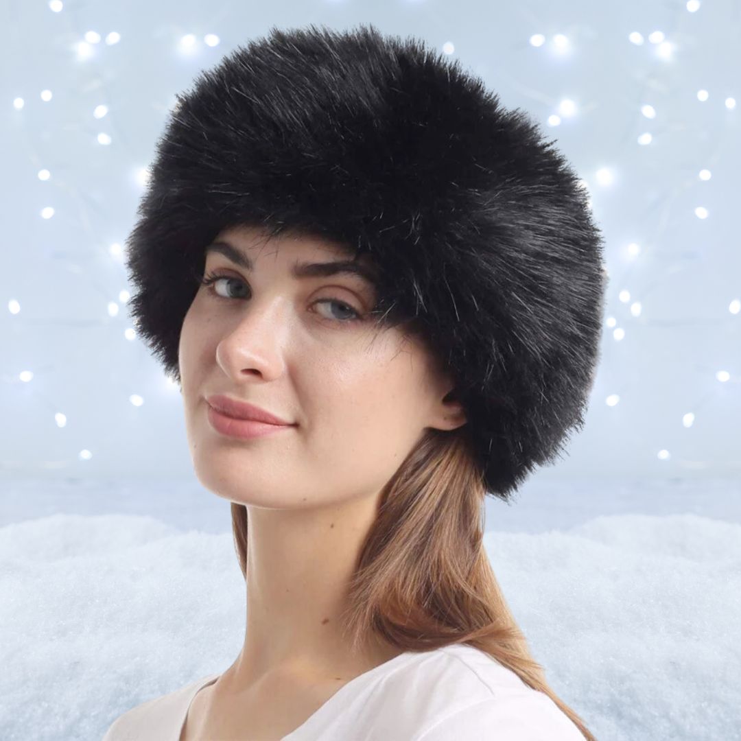 Bandeau Fausse Fourrure Noir | Frossia