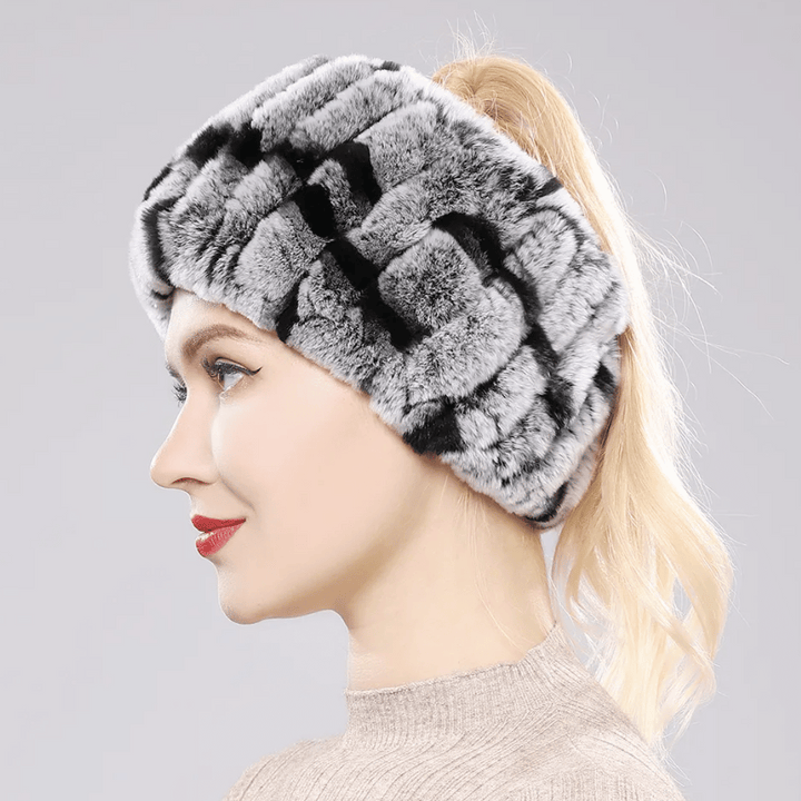 Bandeau Fourrure Gris pour Hiver | Frossia