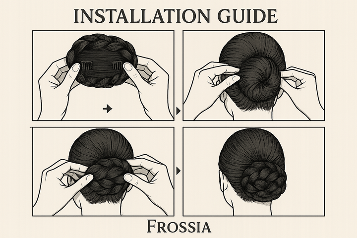 Chignon Postiche Tresse Noir - Guide Installation