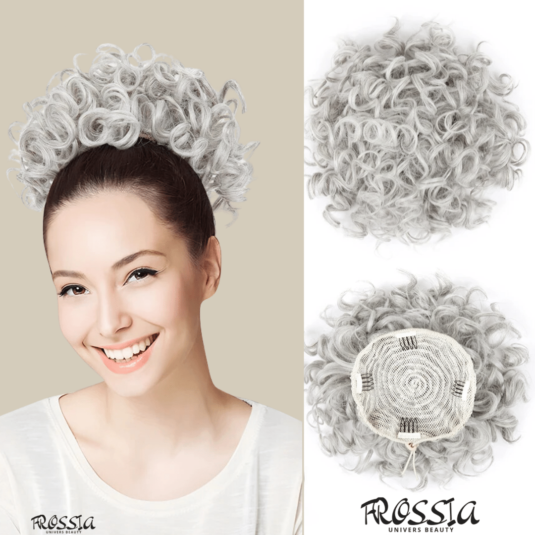Faux Chignon Bouclé Gris | Frossia