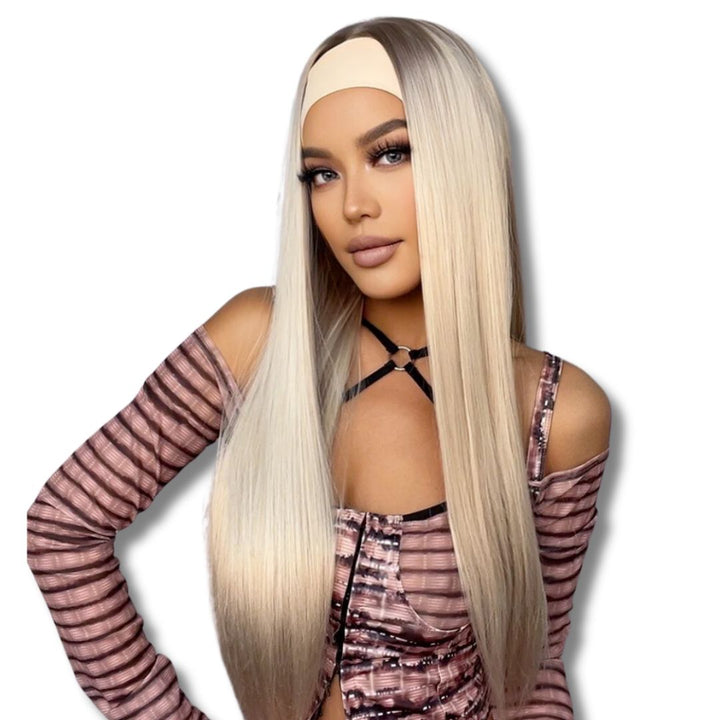 Perruque Bandeau Blonde Polaire Lisse - Éclat Lumineux