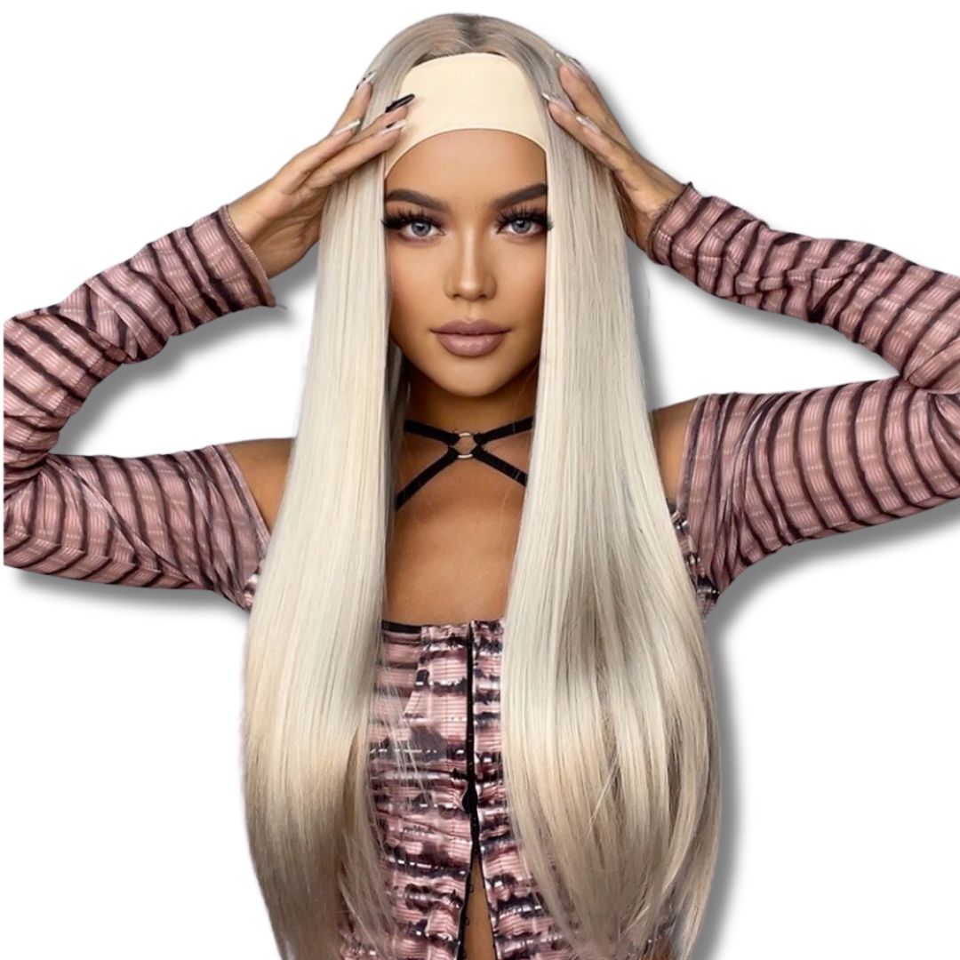 Perruque Bandeau Blonde Polaire Lisse - Éclat Lumineux