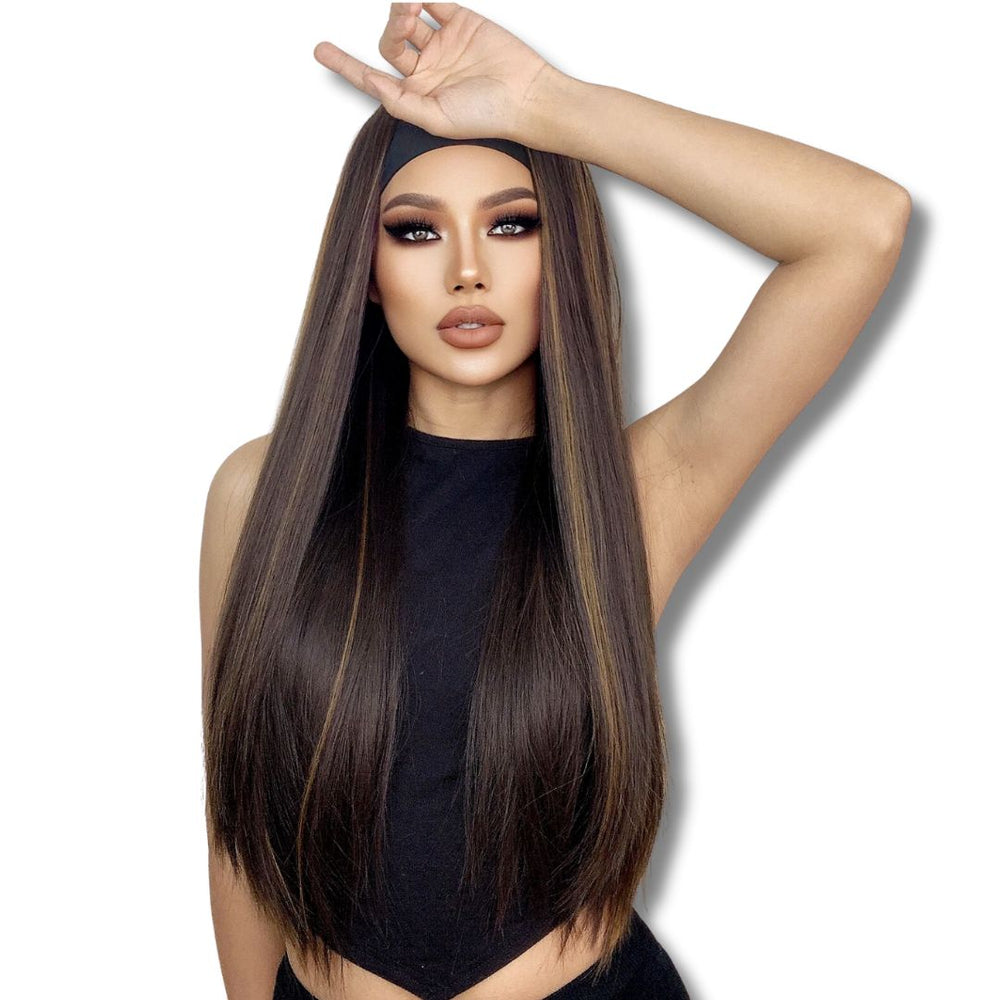 Perruque Brune avec Bandeau | Frossia