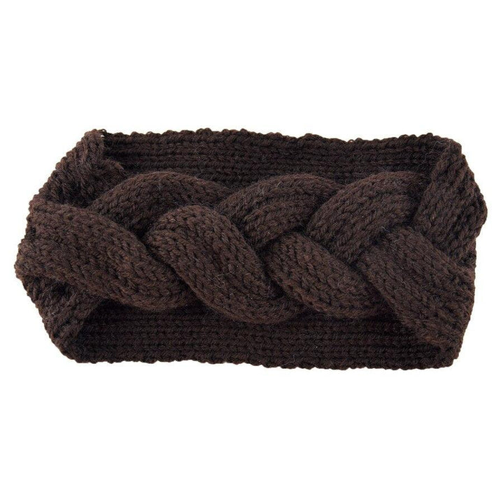 Bandeau Cheveux en Laine Tressé couleur marron| Bandeau cheveux tricot
