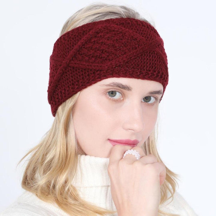 Bandeau cheveux bordeaux en laine Frossia