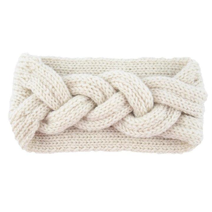 Bandeau cheveux tricote blanc | Bandeau Cheveux blanc en Laine Tressé