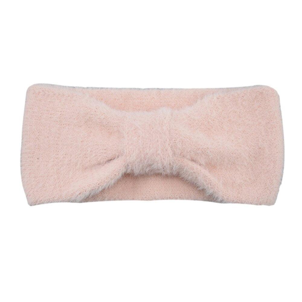 bandeau hiver cheveux couleur rose