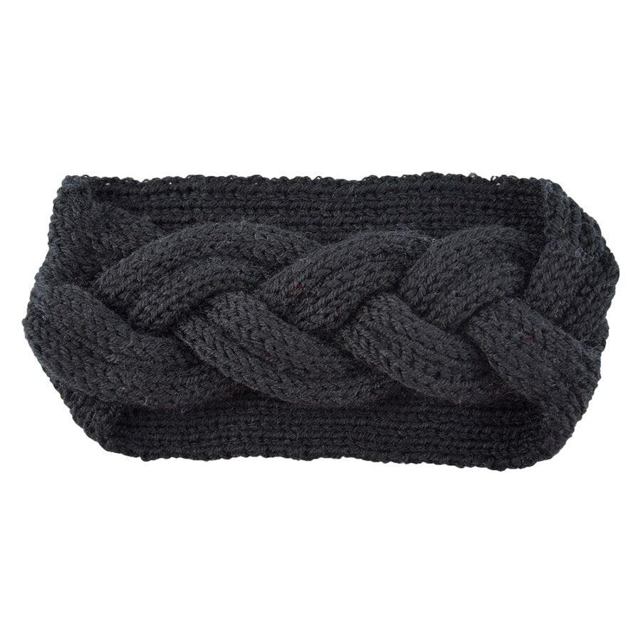 Bandeau Cheveux en Laine Tressé couleur noir | Bandeau cheveux pour femme