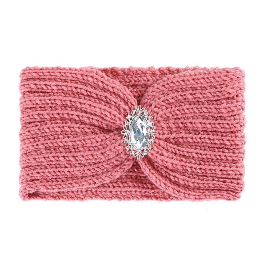bandeau cheveux laine zara rose
