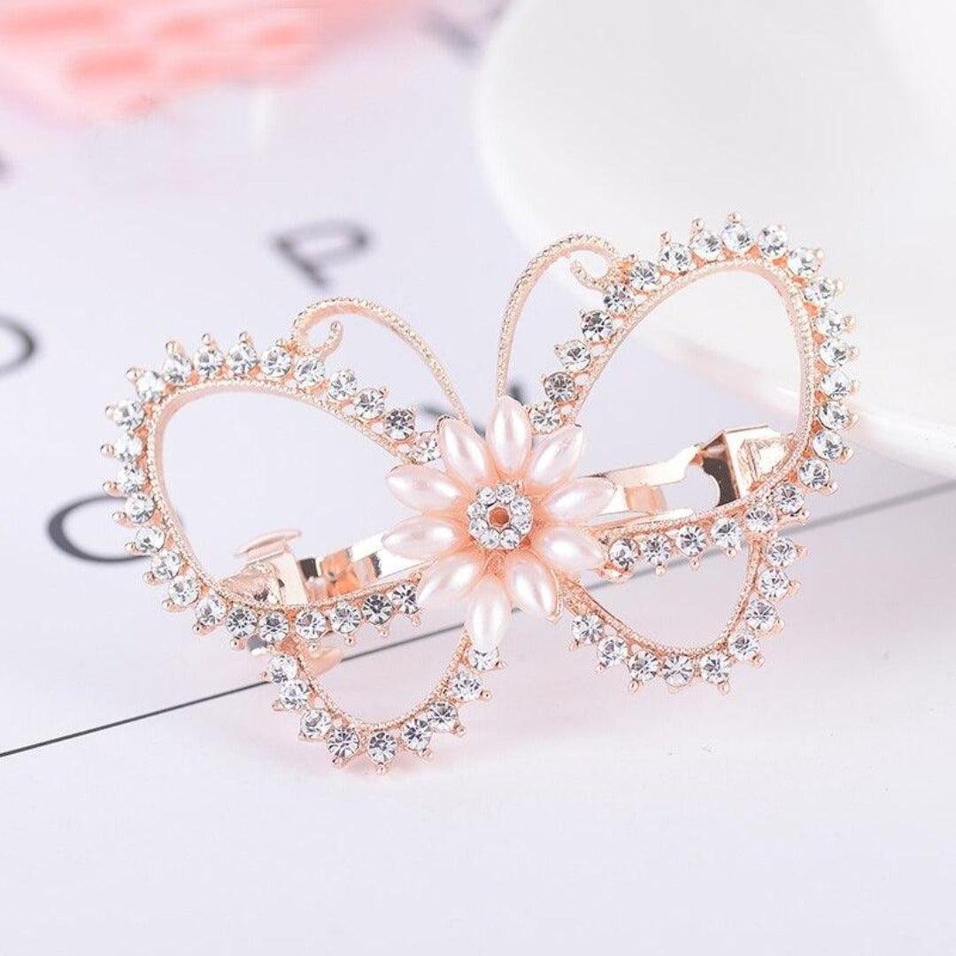 barrette à cheveux fantaisie papillon a strass  | Frossia