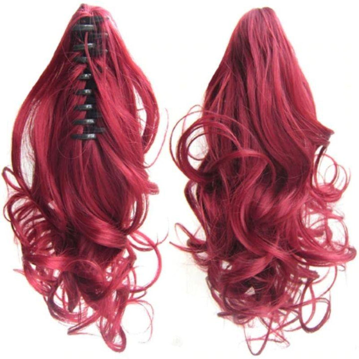 Postiche queue de cheval rouge | extension cheveux pince crabe