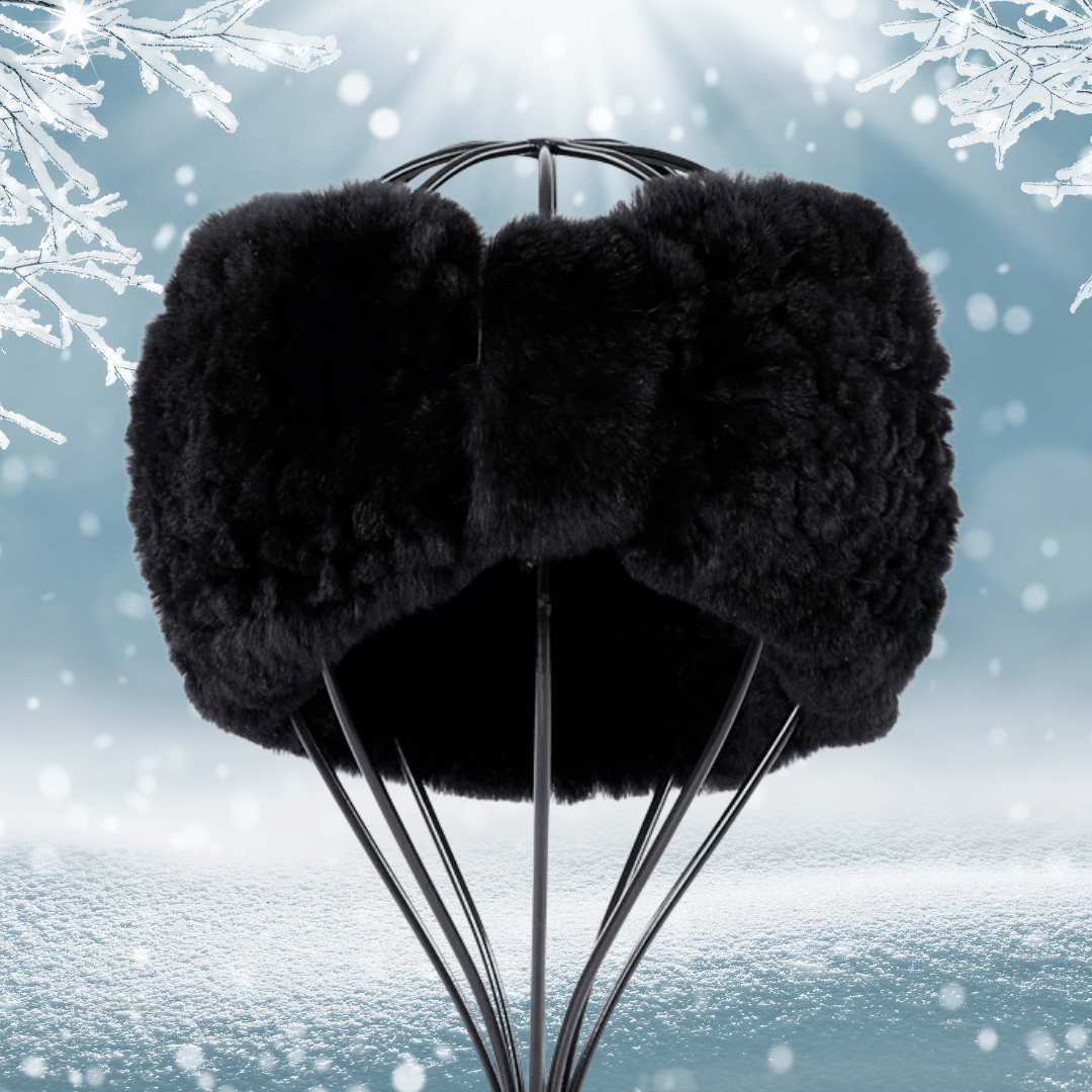 Bandeau  Fourrure de Lapin Noir | Frossia