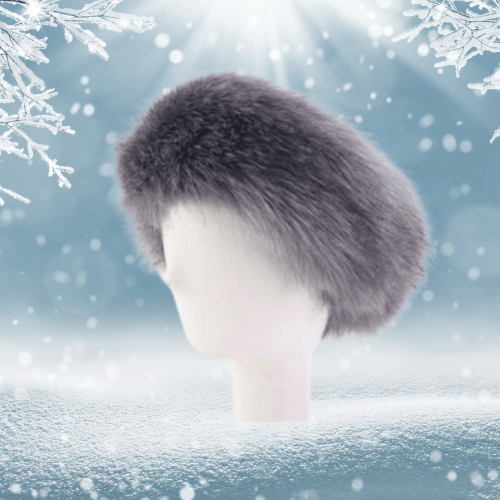 Bandeau en Fausse Fourrure de couleur Gris | Frossia