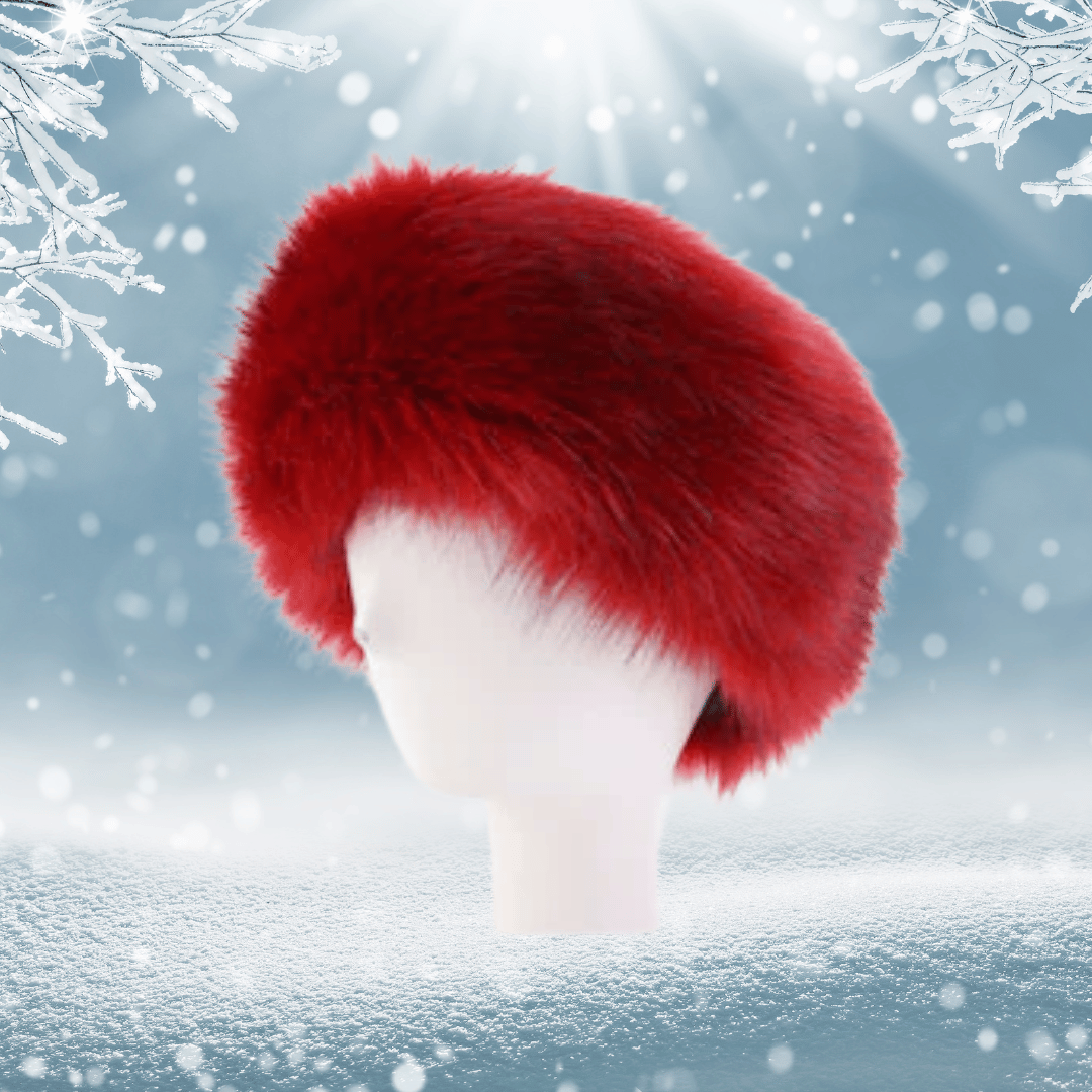 Bandeau en Fausse Fourrure de couleur Rouge  | Frossia