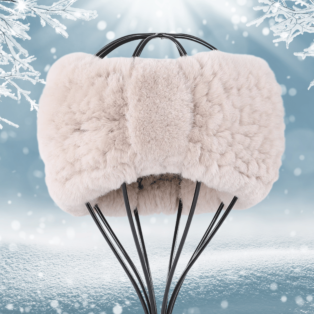 Bandeau en Fourrure de Lapin à Nœud hiver | Frossia