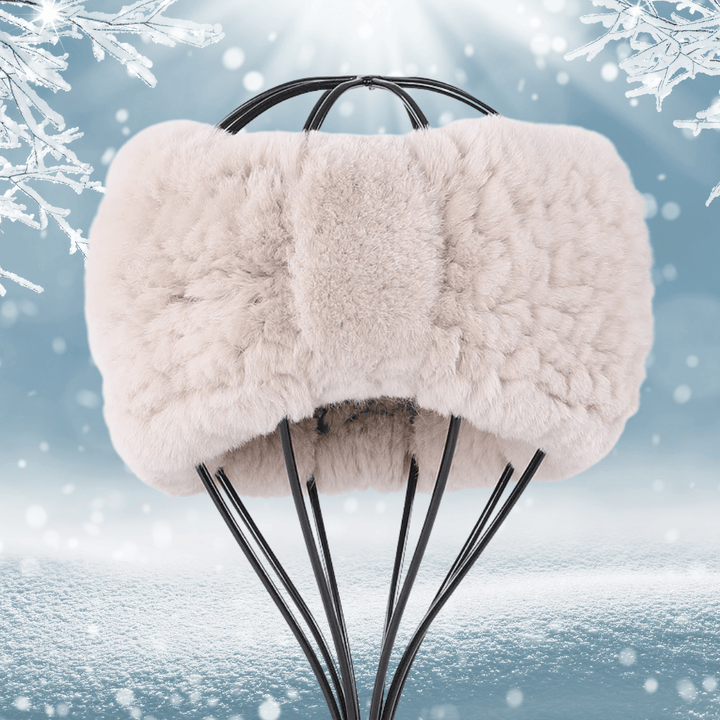 Bandeau en Fourrure de Lapin à Nœud hiver | Frossia