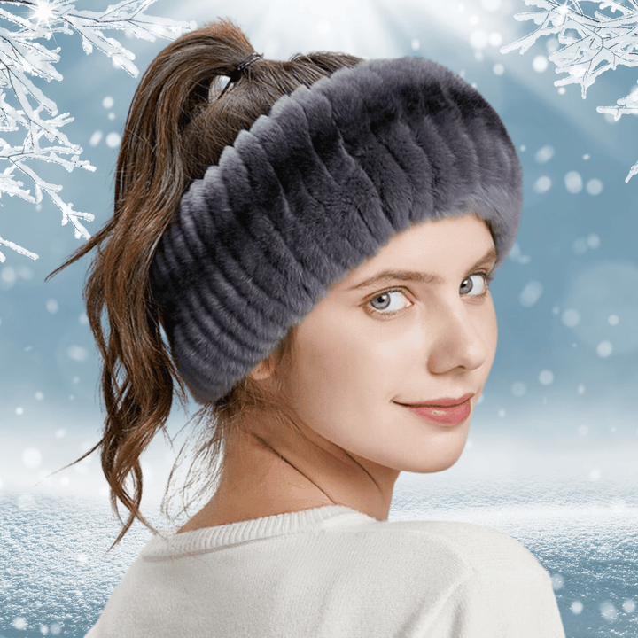 Bandeau d'Hiver pour Femme en Fourrure de Lapin | Frossia