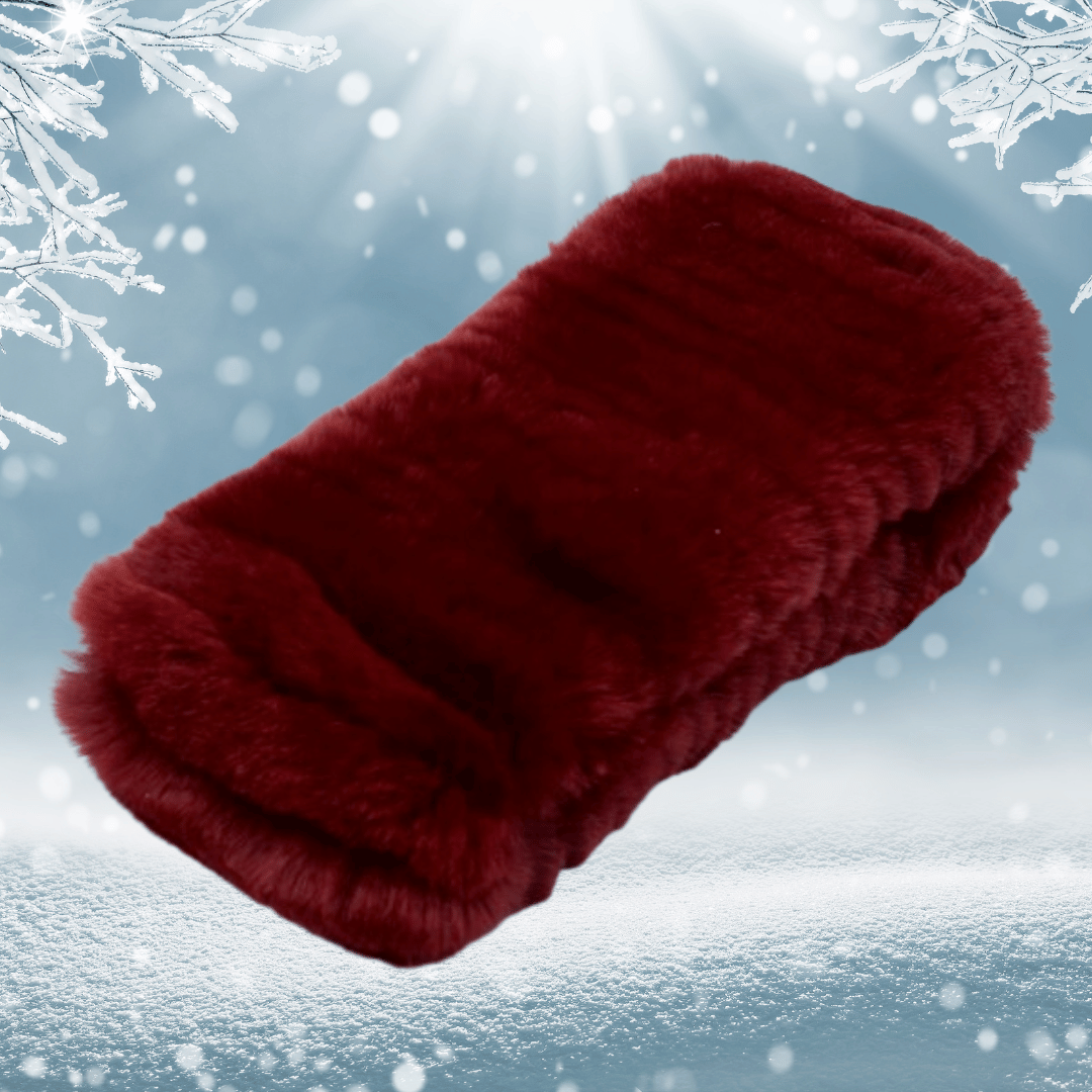 Bandeau Ski Fourrure de couleur Bordeaux | Frossia