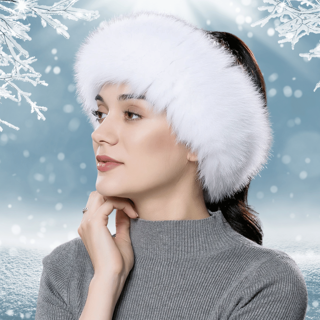 Bandeau de Tête en Fourrure Blanche | Frossia