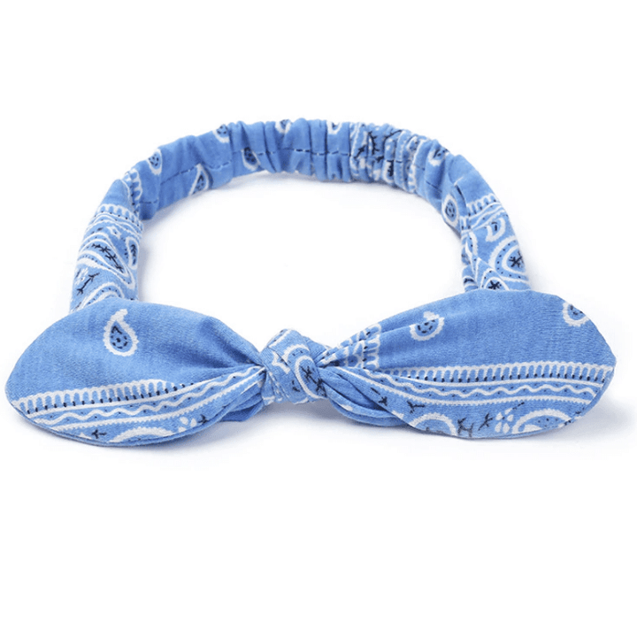 Bandeau Cheveux Bleu Ciel avec Nœud